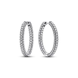 Pandora Ohrring-Set PANDORA Timeless Pavé Damen Creolen, Sterlingsilber, Zirkonia