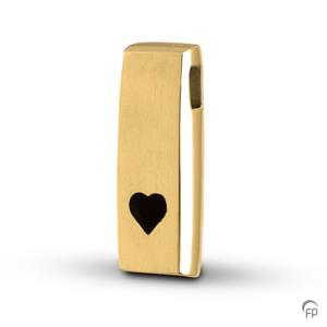 Urnwebshop Gouden Ashanger Rechthoek met Zwart Hartje