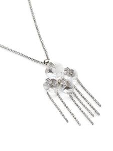 Jimmy Choo heart crystal drop necklace - Zilver