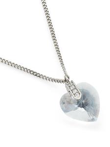 Jimmy Choo heart crystal pendant necklace - Zilver
