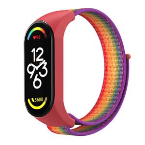 Strap-it Xiaomi Mi Band 7 nylon bandje (regenboog)