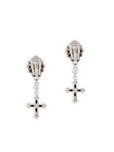 Dolce & Gabbana Oorbellen met kruis - Zwart