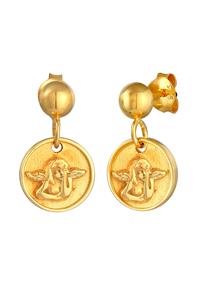 Elli Dames oorbellen Plug Plates Angel in 925 Sterling Zilver verguld