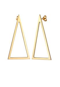 Elli PREMIUM Elli PREMIUM Oor Hangers Dames Driehoek Geo Trend in 925 sterling zilver verguld