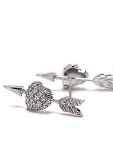 SHUSHU/TONG Oorbellen met hartpatroon - Zilver