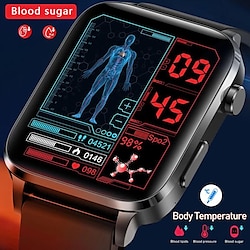 Light in the box 2023 nieuwe bloedsuiker smart watch mannen gezondheid hartslag bloeddruk sport smartwatch vrouwen glucometer horloge voor android iphone