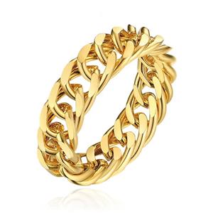 Cilla Jewels Damesring met Cuban Link Schakel - Goudkleurig -17mm