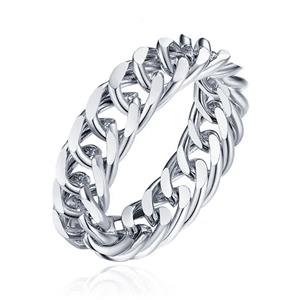 Cilla Jewels Damesring met Cuban Link Schakel - Zilverkleurig -17mm