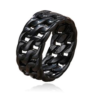 Mendes Heren Ring- Dual Cuban Black-21.5mm