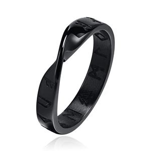 Mendes Nordic Heren Ring- Rune Script Black-21mm