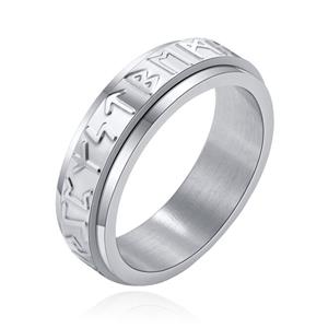 Mendes Viking Script Ring - Edelstaal Zilver-21.5mm