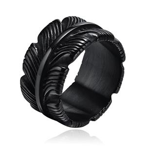 Mendes Jewelry Ring voor Mannen - Veer Zwart-18mm