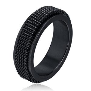 Mendes Jewelry Mesh Ring - Spinner Black-19mm