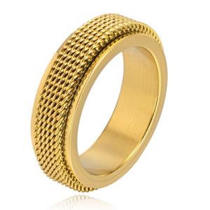 Mendes Jewelry Mesh Ring - Spinner Gold-21.5mm