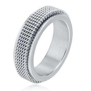 Mendes Jewelry Mesh Ring - Spinner Silver-17mm