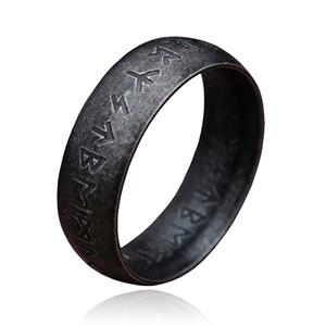 LGT JWLS Heren Ring - Ancient Runic Black-19mm