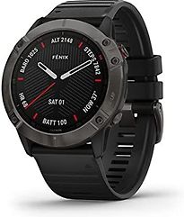 Garmin Fenix 6X Sapphire 51 mm zwart met een zwarte siliconen polsband - refurbished