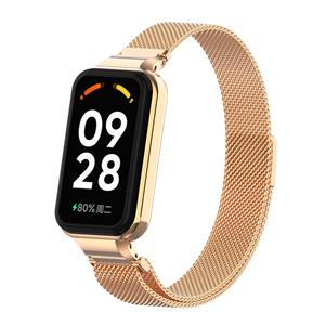 Strap-it Xiaomi Smart Band 8 Active Milanese band (rosé goud)