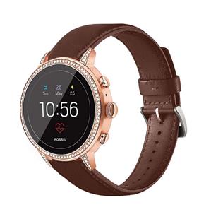 Strap-it Withings Steel HR - 36mm leren band (roodbruin)