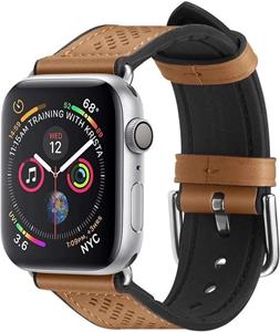 Spigen Apple Watch Retro Fit leren bandje (donkerbruin)