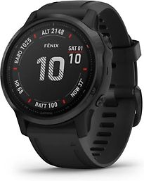 Garmin Fenix 6S Pro 42 mm zwart met een zwarte siliconen polsband - refurbished