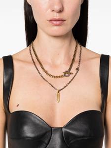 Alexander McQueen Schakelhalsketting met logo-hanger - Goud