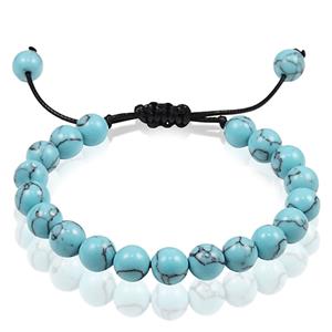 Memphis Verstelbare kralen armband  Turkoois Natuursteen 8mm