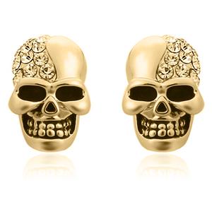 Mendes Skull Stud oorbellen Edelstaal Kristal Goud