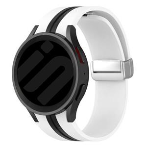 Strap-it Samsung Galaxy Watch 4 Classic 46mm magnetische sport band (wit/zwart)