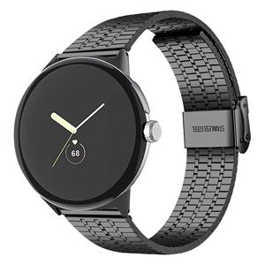 Strap-it Google Pixel Watch 1/2 roestvrijstalen band (zwart)