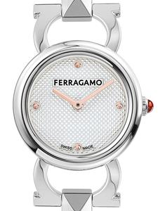 Ferragamo Double Gancini Stud 25mm - Wit