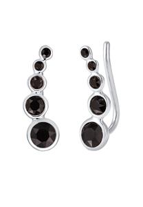 Elli Dames oorklem geo met kristallen in 925 sterling zilver