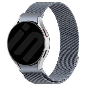 Strap-it Samsung Galaxy Watch 4 Classic 46mm 'One push' Milanese band (grijs)