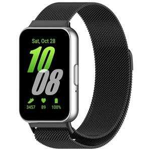 Strap-it Samsung Galaxy Fit 3 Milanese band (zwart)