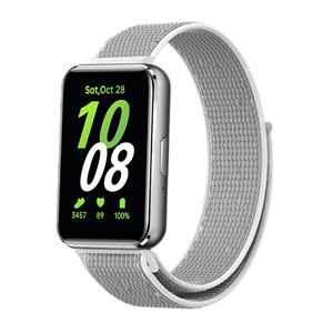 Strap-it Samsung Galaxy Fit 3 nylon bandje (wit-grijs)