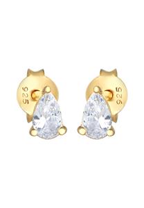 Elli Dames Oorbellen Elegant Klassiek met Zirkonia Kristallen in 925 Sterling Zilver Verguld