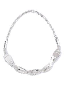 Alessandra Rich crystal-embellished twist collar nekclace - Zilver