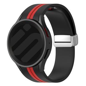 Strap-it Samsung Galaxy Watch 4 44mm magnetische sport band (zwart/rood)