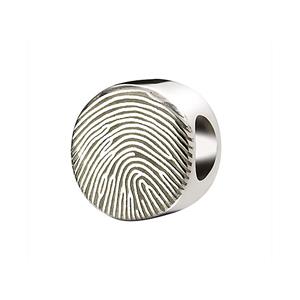 Urnwebshop Rond Vingerafdruk Bedel of Hanger Zilver