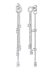 Elli Dames oor hanger kettingoptiek met zirkonia in 925 sterling zilver