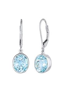 Elli PREMIUM Dames oor hanger rond met topaas in 925 sterling zilver