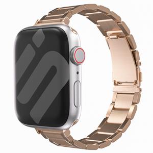 Strap-it Apple Watch luxe 'slim' metalen band (rosé goud)