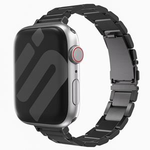 Strap-it Apple Watch luxe 'slim' metalen band (zwart)