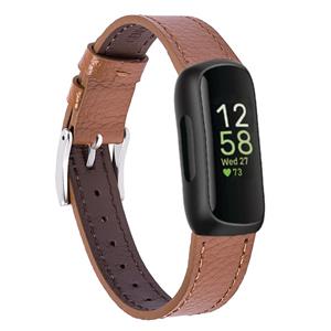 Strap-it Fitbit Inspire 3 leren bandje (bruin)