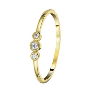 Lucardi Ring Zilver - goudkleurig