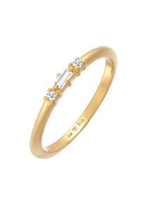 Elli DIAMONDS Dames Verlovingsring Rechthoekig Filigraan met Topaas en Diamant (0.03 ct.) in 925 Sterling Zilver