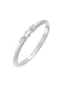 Elli DIAMONDS Dames Verlovingsring Rechthoekig Filigraan met Topaas en Diamant (0.03 ct.) in 925 Sterling Zilver