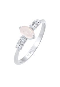 Elli PREMIUM Dames Ovale Verloving Elegant Fonkelend met Roze Kwarts en Topaas in 925 Sterling Zilver