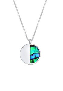 Elli dames curb chain zeetrend met abalone schelp in 925 sterling zilver verguld