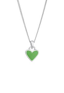 Elli Dames Hart Hanger Liefde met Emaille rood in 925 Sterling Zilver Verguld